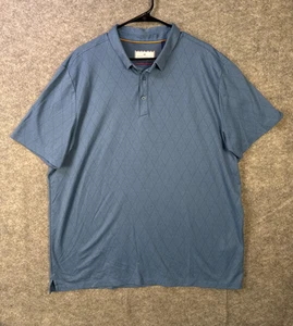 Polo Moden Ambition uomo XXL blu grigio manica corta motivo diagonale - Foto 1 di 7