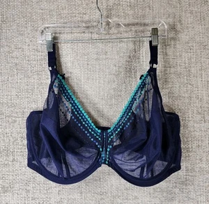 Elomi Matilda Side Support Plunge Underwire Bra Womens 42K Navy Blue 8900 - Picture 1 of 11