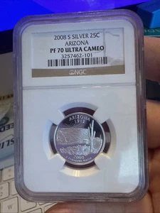 2008 S Silver Arizona State Statehood Quarter 25C NGC PF70 Ultra Cameo - Picture 1 of 2