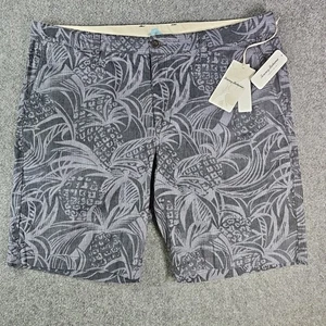 Neu mit Etikett Tommy Bahama Herrenshorts 38 grau Ananas Spitze Leinenmischung Freizeit Sommer - Bild 1 von 10