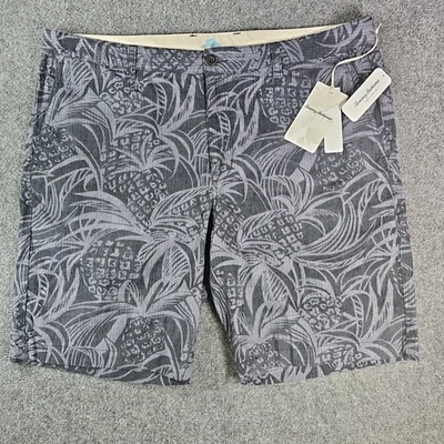 NWT Tommy Bahama Shorts Men's 38 Gray Pineapple Pointe Linen Blend Casual Summer - Image 1 of 4