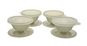 Tupperware Gray Dessert Cups with Lids Set of Four #734-31 - Picture 1 of 12