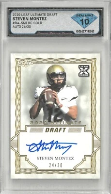 2020 Leaf Ultimate Draft STEVEN MONTEZ Gold Auto /30 💎 DSG 10 Gem Mint - Image 1 of 2