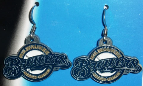 Milwaukee Brewers Dangle Earrings Licensed MLB Baseball Jewelry Cover