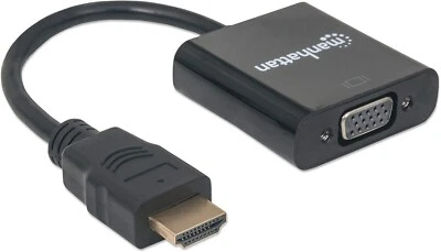 Manhattan HDMI zu VGA Konverter Kabel, 1080p, 30cm, Stecker auf Buchse, Micro-USB Po - Bild 1 von 3