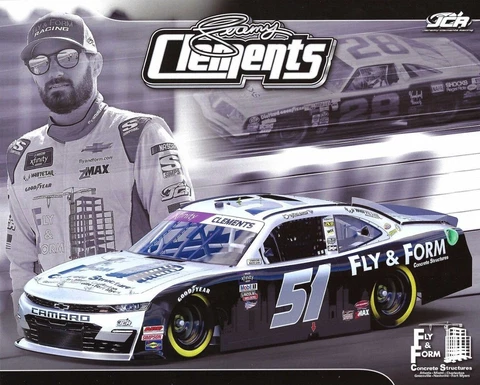 2022 JEREMY CLEMENTS "FLY & FORM BUDDY BAKER" #51 NASCAR XFINITY POSTCARD Cover