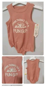 Cat Jack Size (3-6M)Baby Boy Short Sleeve Mushroom Fun Guy One Piece Romper NWT - Picture 1 of 5
