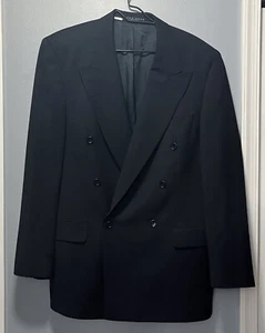 Hugo Boss Super 100 Double Breasted One Button Suit Jacket Men’s Size 40L - Picture 1 of 9