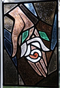 Trude Dinnendahl-Bennings Bleiverglasung Kunstwerk KIRCHENFENSTER Glasbild - Bild 1 von 12