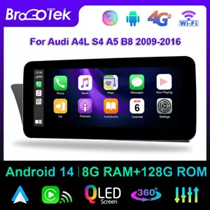 10.2'' Android 14 128GB Autoradio GPS Navi Multimedia CarPlay für Audi A4 B8 LHD - Picture 1 of 14