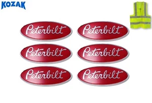 Peterbilt Bug Hood Grill Logo Emblems Badge 20-19280 Set of 6 - Imagen 1 de 10