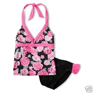 Breaking Waves Polka Dot Rose 2-pc. Swimsuit Girls Size L Msrp $38.00 New   - Picture 1 of 1