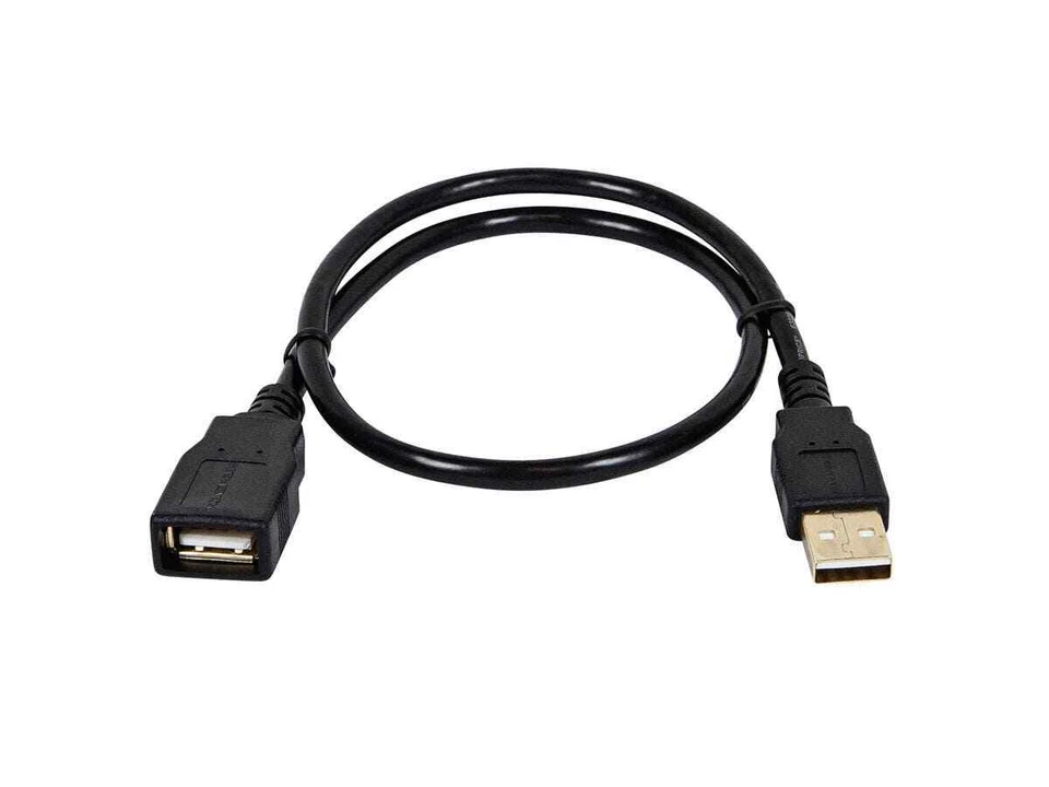 1.5英尺USB 2.0 A公头转母头延长28/24AWG电缆(镀金)5431 — 第 1/1 张图片