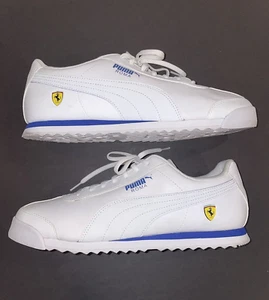 PUMA ROMA Ferrari White 306083 Mens Size 12 White & Blue Leather Sneakers NEW - Picture 1 of 10