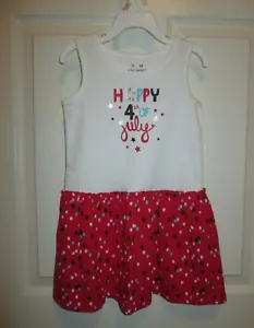 NEW Girls Jumping Beans 4th of July Sleeveless Dress size 4T Red, White & Blue - Picture 1 of 12