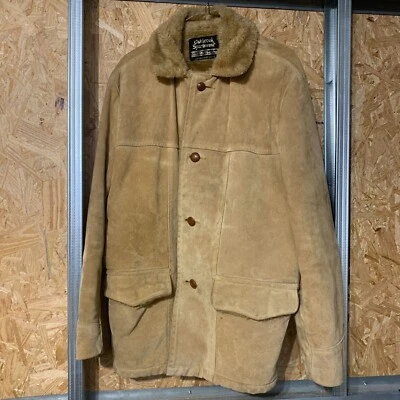 Sears Oakbrook jacket coat Suede Sherpa Rancher Men's 42 Regular Vintage - Image 1 of 4