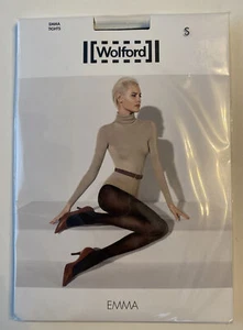 Wolford Emma Sz S Tights Stockings Black Bison New NIP Small 14430 - Picture 1 of 4