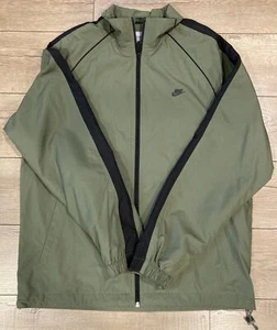 Giacca Nike Windbreaker Vintage Zip Intera Verde Nero Colorblock Allenamento L - Foto 1 di 5