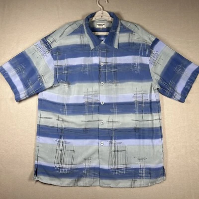 Pardazzio Button Down Striped Shirt Blue Mens XL Blue Pattern Stripes - Image 1 of 4