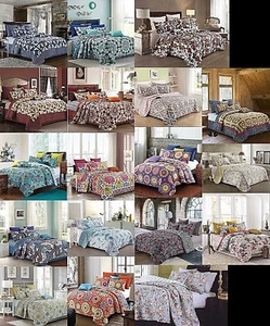 Virah Bella - 3 Piece Quilt Set - Full/Queen King Size Blanket w/ 2 Pillow Shams - Picture 1 of 20
