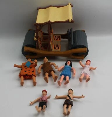 Flintstones Fred Barny Action Figure Collection Car and Figures 1993 - Image 1 of 4