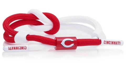 Rastaclat Baseball Cincinnati Reds Outfield Knotted Bracelet - White & Red Cover