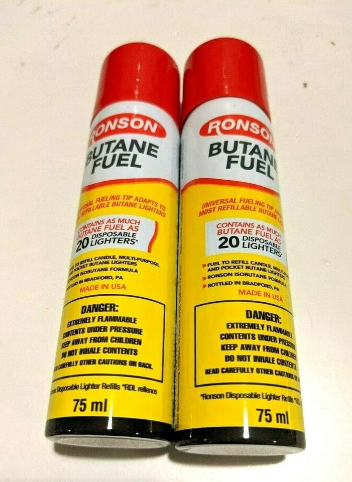 Ronson Butano 75 ml / 2,54 fl oz Recarga Combustible Gas para Encendedores / Antorcha / Lote de 48 Foto 1 de 1