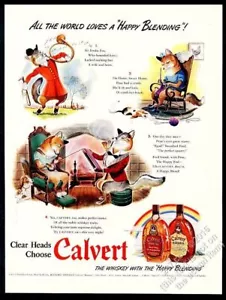 Arte familiar Fox 1942 Calvert especial y reserva whisky anuncio impreso vintage - Imagen 1 de 1