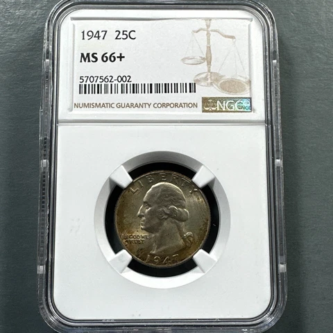 1947 25C Washington Quarter, NGC MS66+ (74686) Cover