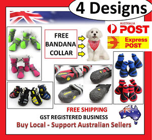 4 Designs Pet Dog Shoes Puppy Cat Shoes Boots Waterproof Anti-Slip Paw Protector