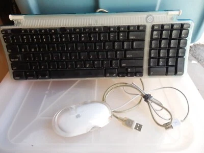 Vintage Apple Translucent Bondi-Blue USB Keyboard Blue w Mouse (1998) - Image 1 of 4