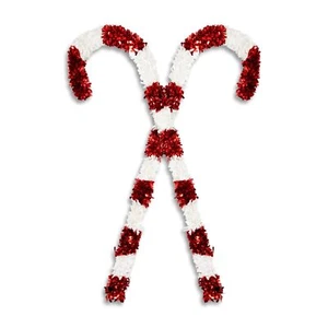 2 Pack Giant Christmas Candy Cane Decorations, Outdoor Red and White Tinsel D... - Picture 1 of 9