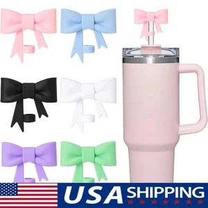 1~3Confezioni Tappo Copri Paglia Fiocco Rosa per Tazza Stanley - Idea Regalo! - Foto 1 di 16