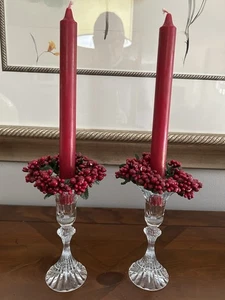 Vintage Mikasa “The Ritz” Candle Holders 6.25” Discontinued Pattern Set Of 2 - Picture 1 of 4