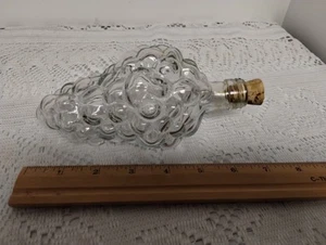 Clear Glass 7 " Decanter/Bottle Grape Bunch Shape - Picture 1 of 2