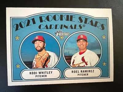 2021 Topps Heritage Cardinals Rookie Stars #303 Kodi Whitley Roel Ramirez RC - Image 1 of 2