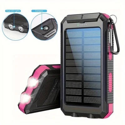 9000000mAh Solar Power Bank Portable Charger w/Flashlight/Compass For Cell Phone - Image 1 of 4