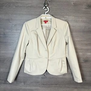 ELLE Women's Size 14 Blazer Jacket 2-Button  Ivory Cream  Career Work - Picture 1 of 9