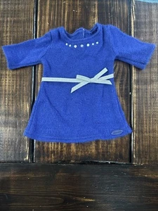 2017 AMERICAN GIRL TRULY ME DEEP BLUE SWEATER DRESS, RHINESTONE STUDDED NECKLINE - Picture 1 of 7