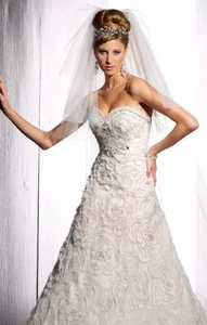 Christina Wu Bridal Collection Wedding Dress Lace Illusion sz 16 $1350 - Picture 1 of 14