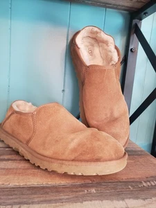 UGG Kenton Men's Suede Sheepskin Slip On Brown Slippers Size 13 - Picture 1 of 7