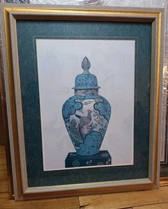 Antike Chinoiserie Ingwer Dose Druck von Manuscript Ltd England 59x48cm - Bild 1 von 6