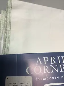 APRIL CORNELL NAPKINS FARMHOUSE CHIC GREEN EDGE 18 X 18 (4) 100% COTTON NWT - Picture 1 of 1