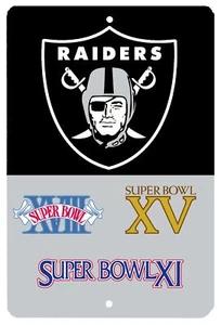 Las Vegas Raiders Super Bowl Champions High Gloss Metal Sign Oakland Raiders - Picture 1 of 1