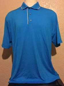 Footjoy Men's Size XL Nylon Spandex Blue Short Sleeve Golf Polo Shirt FJ Stretch - Picture 1 of 8