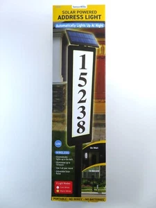 Sensor Brite Solar Powered Address Light LED House Number Sign Wireless New - Picture 1 of 16