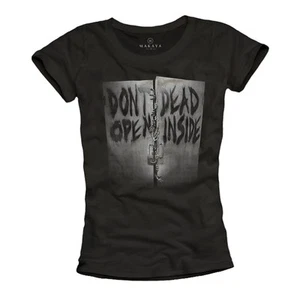 CAMISETA DE MUJER WALKING ZOMBIES CON NO ABRIR DEAD INSIDE - TOP SERIE CHICA - Imagen 1 de 1