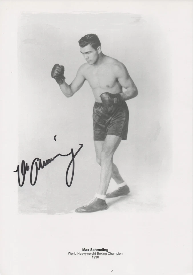 MAX SCHMELING Signed 12x8 PRINT HEAVYWEIGHT BOXING Champion COA - Image 1 of 1