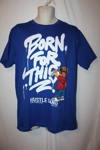 mens hustle gang t-shirt L nwt born for this bear blue - Picture 1 of 1