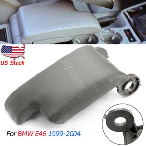 Grey PU Leather Armrest Center Console Lid Cover for BMW E46 3 Series1999-2004 - Picture 1 of 6